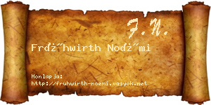 Frühwirth Noémi névjegykártya